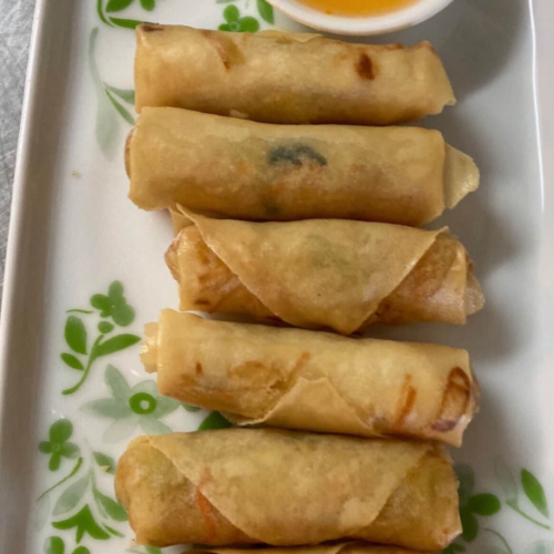 1. Deep Fried Spring Rolls (6 Pcs)